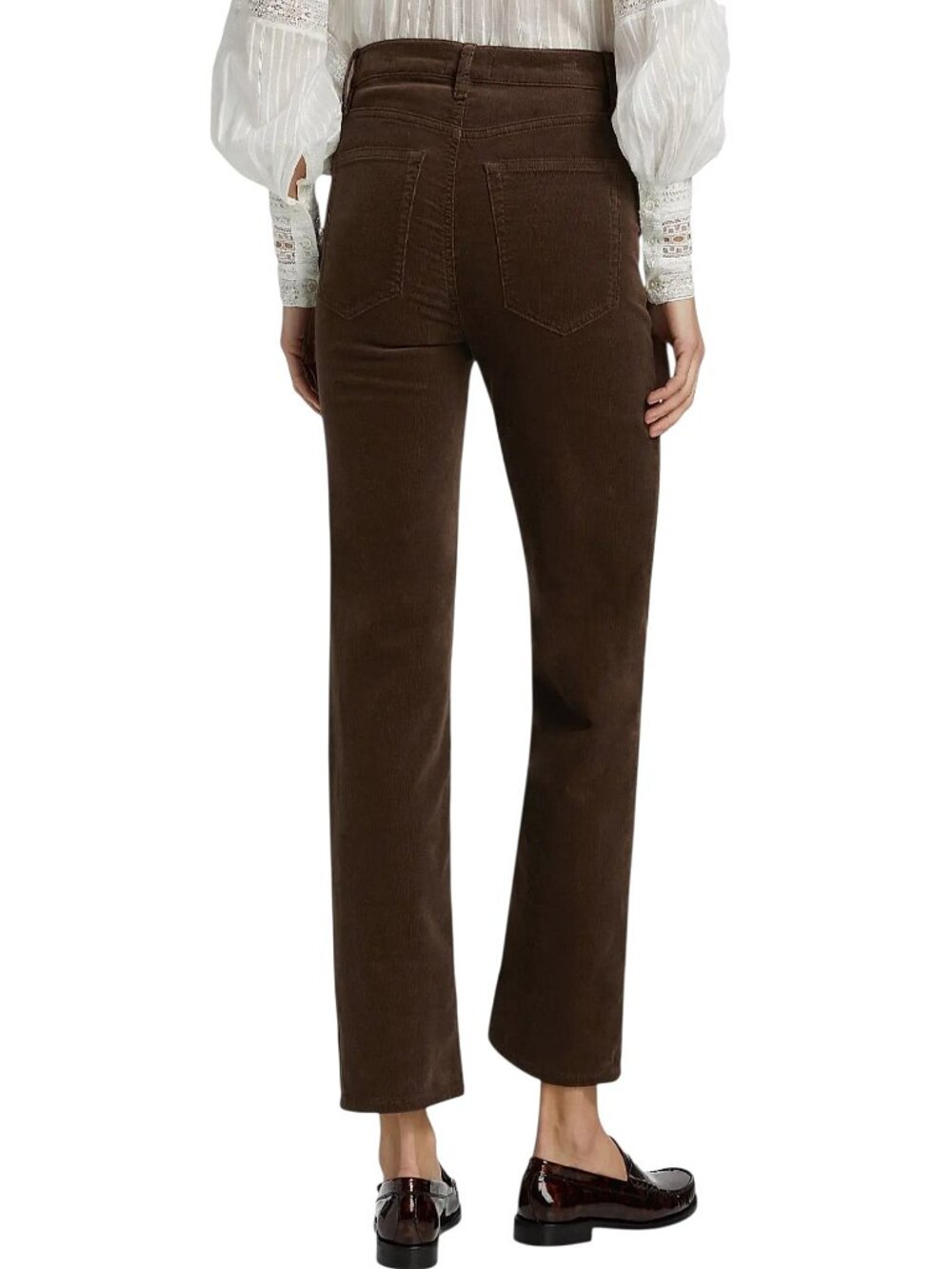 Frame NWOT Le Sleek Straight Corduroy High-Rise Crop Ankle Pants Brown - 29x28 - Picture 2 of 11